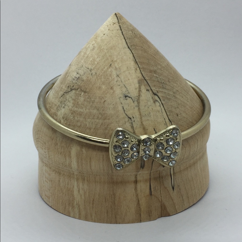 Gold Bow Bangle rhinestone